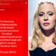 Montagem de duas imagens. À esquerda, print dos stories de Madonna no Instagram com a publicação do fotógrafo Rafael Pavarotti sobre fundo vermelho, ao som de “Aquarela do Brasil”, na voz de Gal Costa. O texto, em inglês, defende a democracia, os povos indígenas, a Amazônia, a educação, a ciência, a cultura e “um Brasil sem fome”. Termina com o pedido “Vote Lula. Vote 13”. À direita, retrato de Madonna, loira, de cabelo ondulado, brincos e top preto, com expressão séria.